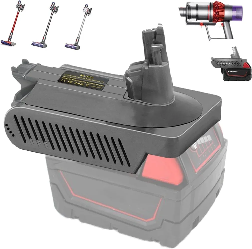 for Dyson V10 Battery Adapter for Milwaukee 18V Li-ion Battery Convert to Work for Dyson V10 SV12 Animal Vacuum Cleaner