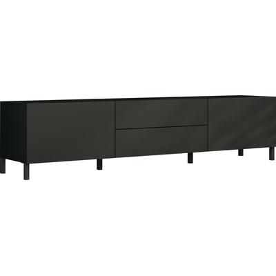 Lowboard BORCHARDT MÖBEL "Sophia, Breite 200 cm, 2 Klappen, 2 Schubkästen, stehend", schwarz, B:200cm H:45cm T:35cm, Spanplatte, Sideboards, Variante hängend unter "mehr aus der Serie" zu finden Image
