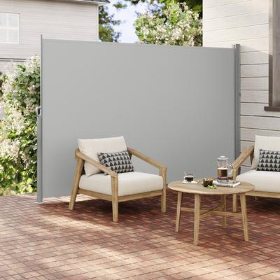 TEMU Side Awning With Steel Box, Sun Umbrella, Rust-resistant, Retractable, 160 Cm, Windscreen, Sun Protection, Opaque, Side Roller Shutter, For Balcony, Terrace, Garden Image