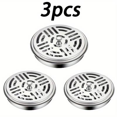 TEMU 3pcs Stainless Steel Coil Holder - Fireproof And Heat Resistant, Suitable For Home And Office Decor, For Dorms And Apartments Image