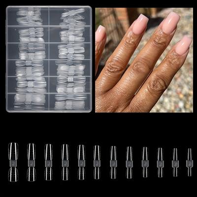TEMU 120pcs Nail Extension Forms, 12 Sizes Seamless Oval Nail Models With Scale Lines For Quick Phototherapy Nail Film - Ideal For Salon And Diy Nail Art, Nail Art Accessorie Image