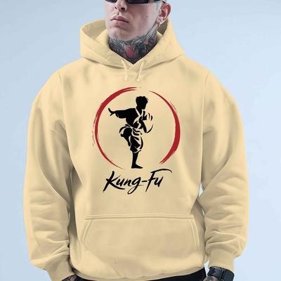TEMU Chinese Fu Youth Autumn And Winter Plush Sweater Men's Clothing Free Hoodie Clothing Printed Top Men's Gift Image
