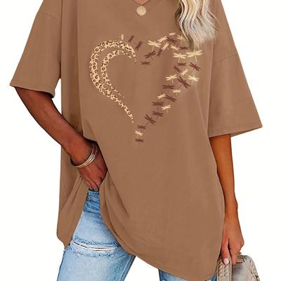 TEMU Plus Size Heart Comfortable Fashion Top Image