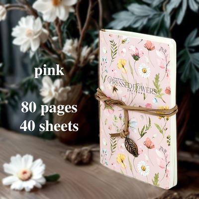 TEMU 1pc A5 Floral Sketchbook | 80 Pages | Vibrant Pastel Designs | Portable Travel Journal With Blank Pages | Ideal For Colored Pencils, Oil & Marker | Perfect Gift For Women, Cute Notebook Image