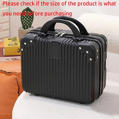 TEMU 14 Inch Rectangle Plastic Hand Luggage Organizer Makeup Case, Small Mini, Black, With Zipper Closure, For Travel, With Password Box Boarding Case, Hand Wash Or Professional Image
