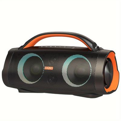 TEMU Doss 100w Outdoor Speaker Wireless 5.3 With , Rich Bass, 20 Hours Playtime, 10400 Mah Power Bank, Mixed Color Party Light, Waterproof Portable Speaker For Camping, Beach Image