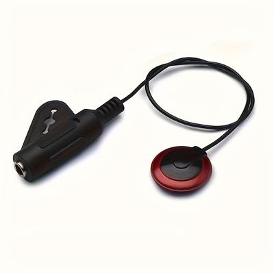 TEMU Multi-functional Piezoelectric Contact Pickup, Uncharged, High-fidelity Acoustic, No Drilling Required, With Red Decoration, For Guitar, Ukulele, Violin, Mandolin, Kalimba, Har Image