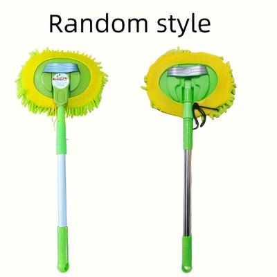 TEMU 1set Beautiful 2-section Car Wash Mop - Long Handle Fabric Car Wash Tool, Car Wash Brush, Cleaning, Washing Tool Image