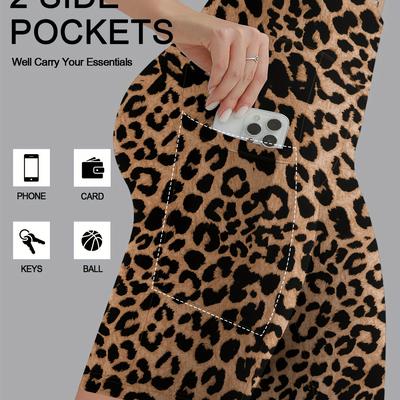 TEMU Summer Fashion Leopard Print High Waist Five-pocket Pants, Suitable For Sports And Outdoor Wear Image