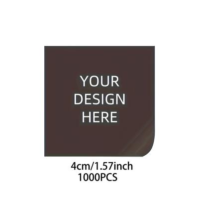 TEMU Custom 500-1000 Stickers - Bright Waterproof Square Right Angle Vinyl Labels - Personalized Design Suitable For Gifts, Packaging, Office And Party Use Image