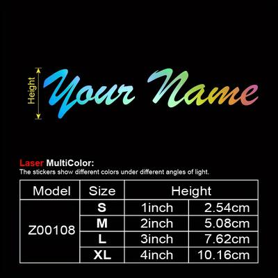 TEMU 1pc Reflective Vinyl Decal With Custom Handwritten Fontings - Personalize For Cars, Motorcycles, Bicycles, House Doors, Windows - Durable, Waterproof, Sun-resistant, Self-adhesive Image