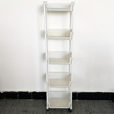 TEMU Jcjx 5-tier Space Saving Storage Organizer - Polished Plastic Sliding Shelf For Kitchen, Office, And Toy Organization, Multi-tier Cart, Floor Mounted Bookshelf Image