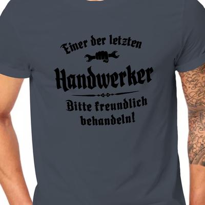 TEMU Men's Casual Crew Neck T-shirt With German Quote, Geometric Pattern, Stretch Fabric, Regular Fit Summer Top Image