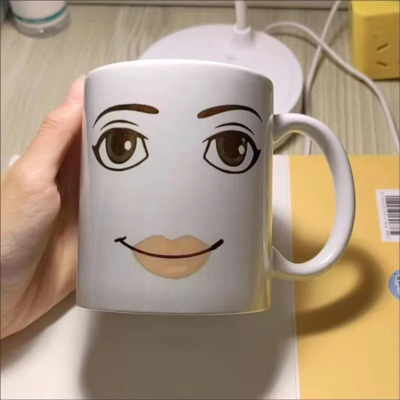 Smile Ceramic Mug Cartoon Coffee Tea Water Cup Cute Women's Facial Funny Expression Children Milk Mug Household Water Mug