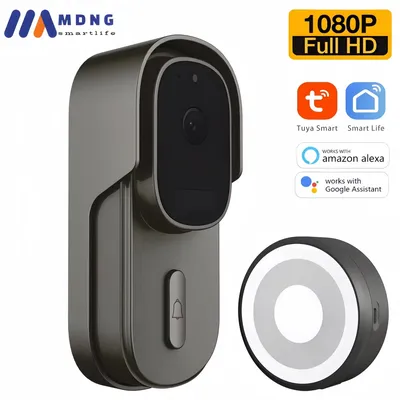 HOT Tuya Smart WiFi Video Doorbell Camera Wired AC 12V-24V 3-in-1 Powered Wireless Outdoor Doorbell Camera Alexa Google Home