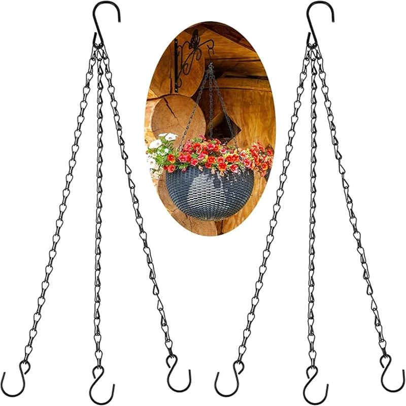 Nachahmung Rattan Hängenden Korb Blumentopf Kette Mit 3 Haken Becken Hydrokultur Pflanzen Pflanze Wachsen Becken Hause Garten Dekor Image