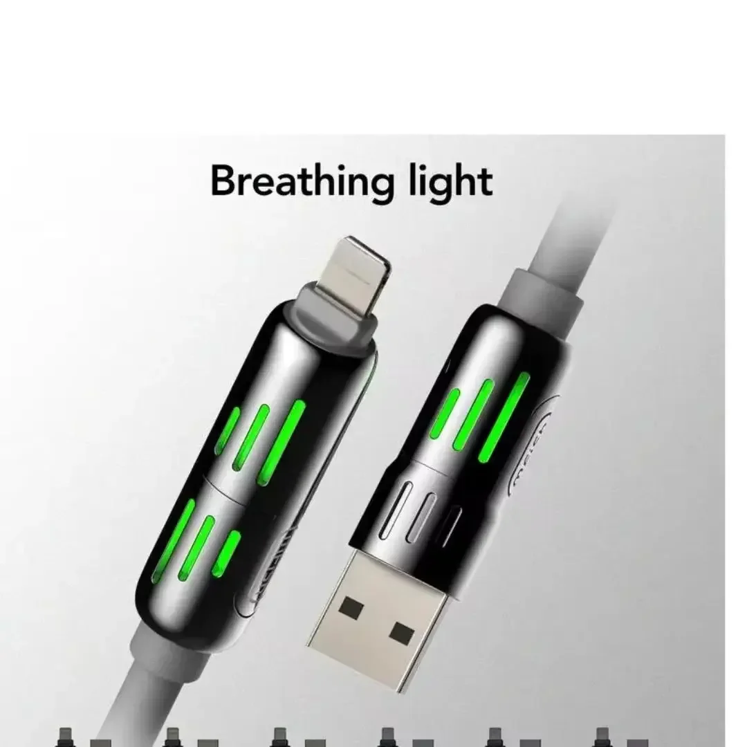 7-Color LED 240W PD Fast Charge Cable - Super Soft Type-C with Aluminum Alloy Connector Image