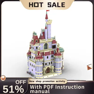 Neue 3858Pcs Berühmte Schönheit Biest Cartoon Schloss Moc Street View Modell Bausteine Diy Kreative Image