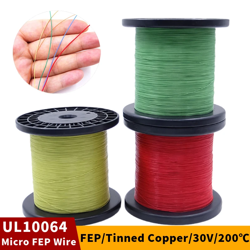 FEP-Kupferdraht, UL10064, PTFE-Kunststoff, 40/36/34/32/30/28/26 AWG, ultrafeine Mikrolitze-Drähte, Lötkopfkabel mit hoher Leitfähigkeit Image