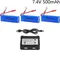 7,4V 500mAh 20C Lipo-Akku 2s 721855 HP mit Ladegerät für WLtoys A202 A212 A222 A232 A242 A252 4WD RC Spielzeug Automodellteile