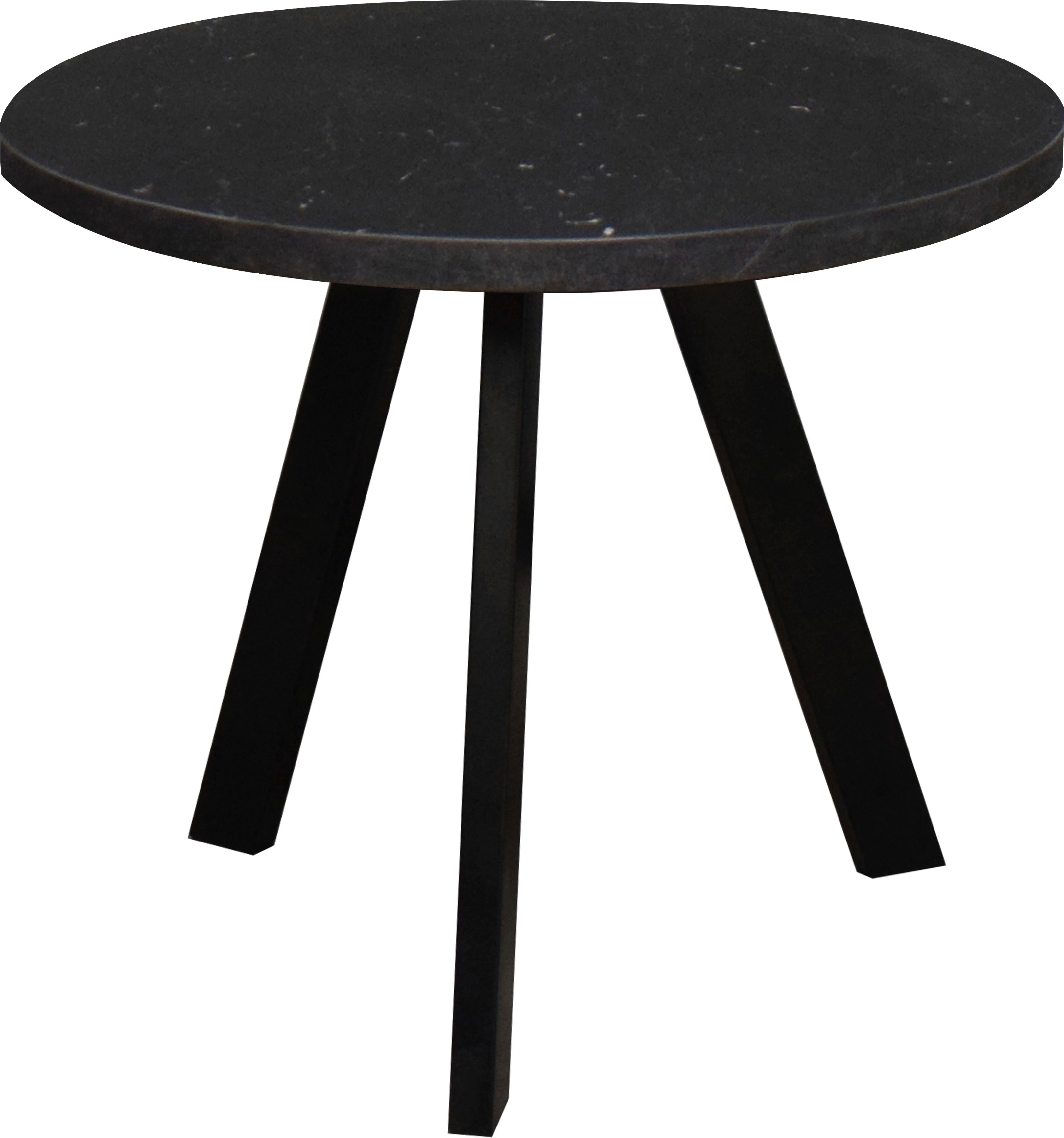 Couchtisch MÄUSBACHER "Couchtisch rund", schwarz (schwarz, keramik optik schwarz), H:50,5cm, Tische, Couchtisch rund Durchmesser 60cm, Metallgestell