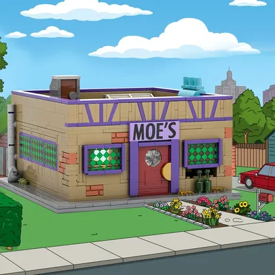 MOC-152941 Beliebte Film Architektur Moe der Taverne Bausteine Set Simpsoned Modulare Bar Modell Image