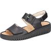 Plateausandale WALDLÄUFER "H-WILLOW", Damen, Gr. 4,5, schwarz, Nappaleder, unifarben, Basic, Schuhe, Sommerschuh, Klettschuh, Bequemschuh mit Korkfußbett, H-Weite