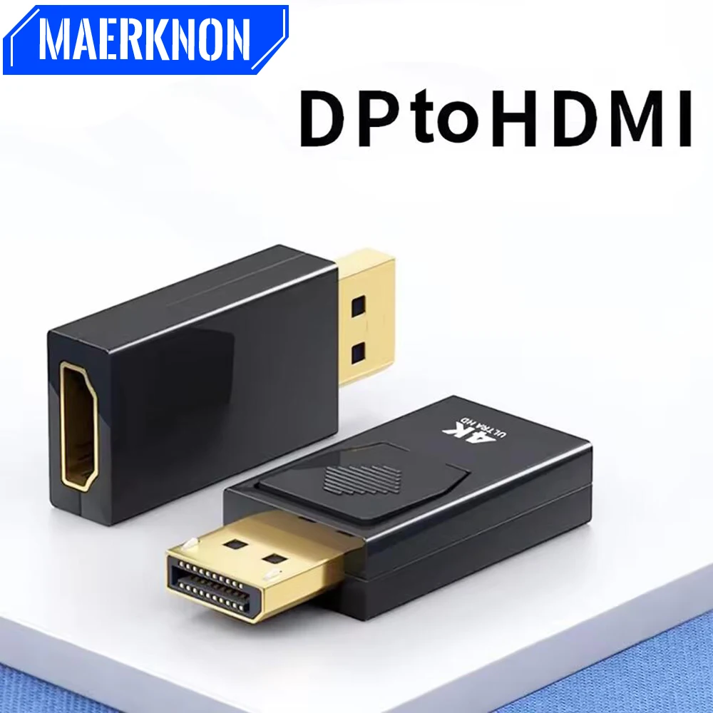 4K DisplayPort To HDMI-Compatible Adapter DP Male To HDMI Female Converter Video Audio Adapter For MacBook Air iPad Laptop PC TV Image