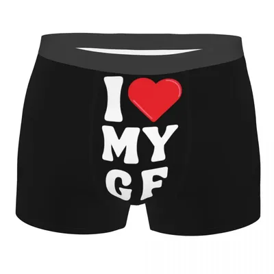 Custom I Love My Girlfriend Unterwäsche Herren Atmungsaktive Boxershorts Image