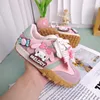 Kids'Casual Schuhe Mädchen Cartoon MELODY PU Leder Outdoor Schleife für Anti-Rutsch-Turnschuhe Rosa