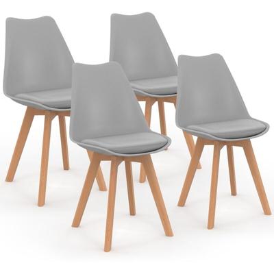 Set aus 4 skandinavischen Esszimmerstühlen SARA hellgrau Image