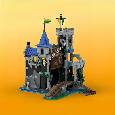 933PCS MOC Schloss Festung von Lakeside County Medieval Modell Bausteine Stapeln Ziegel Kreative Image