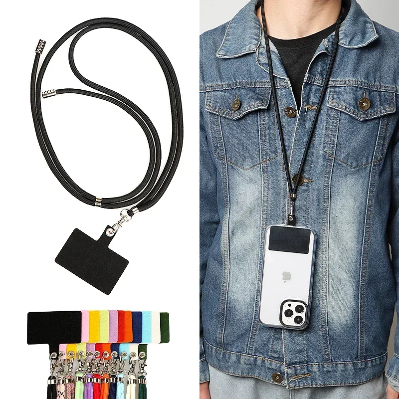 für Handyhülle, verstellbare Schlinge, Handy-Zubehör, Handyband, Schwarz, Grün, Orange, Rot, Rosa, 11-farbiges Umhängeband mit Polster Image