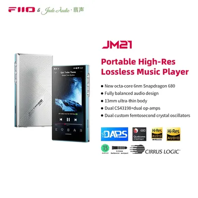 FiiO JM21 Android 13 Hi-Res Music Player MP3 with Snapdragon 680, Bluetooth WiFi USB DAC 12.5H