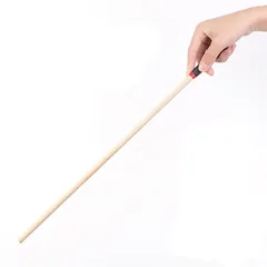 50CM Natural Solid Wood Horse Whip Bull Whip for Horse Training Round PU Leather Handle