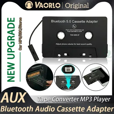 New Upgrade Bluetooth 5.0 Converter Universal Car Tape Converter Car MP3/SBC/stereo Bluetooth Audio Cassette Player AUX Adapter