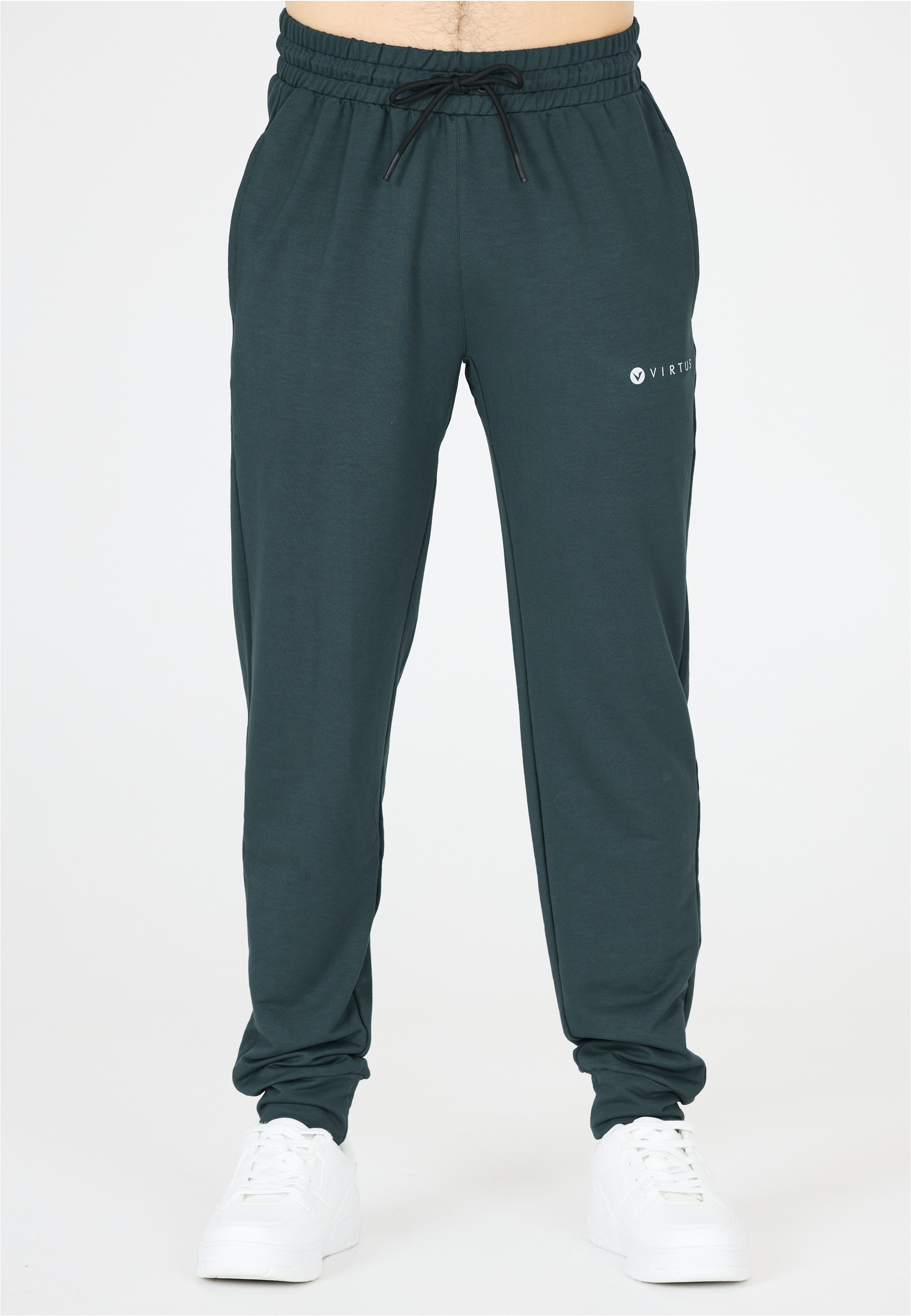 Sweathose VIRTUS "Streat", Damen, Gr. L, US-Größen, grün (dunkelgrün), 66% Viskose, 30% Polyester, 4% Elasthan, unifarben, lang, Hosen Sweathose, mit Baumwoll-Touch