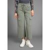 Cargohose KANGAROOS, Damen, Gr. 44, N-Gr, grün (khaki), Sweatware, Obermaterial: 95% Baumwolle, 5% Elasthan, unifarben, casual, bequem 7/8-Länge, Hosen, in Wide-Leg Form