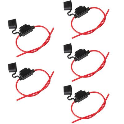 5x kfz Sicherungshalter Flachsicherung max.30A 14AWG pkw Sicherung hifi Image