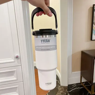 Tyeso 42oz Summer Keep Cook Cold Thermos Cup Stainless Steel Thermal Mug Insulation Hot Travel Vacuum Flask Car Water Bottle