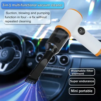 3-in-1-Akku-Handstaubsauger, wiederaufladbarer Stabstaubsauger mit Zyklonabsaugung für PC-Staubentfernung, Auto, Zuhause und Büro Image