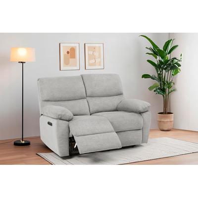 2-Sitzer HOME AFFAIRE "LANNOY, mit manueller o. elektrischer Relaxfunktion in beiden Sitzen.", grau (hellgrau), B:146cm H:96cm T:94cm, Sofas, Elektrische Variante mit USB A/C. Federkern, Webstoff Image