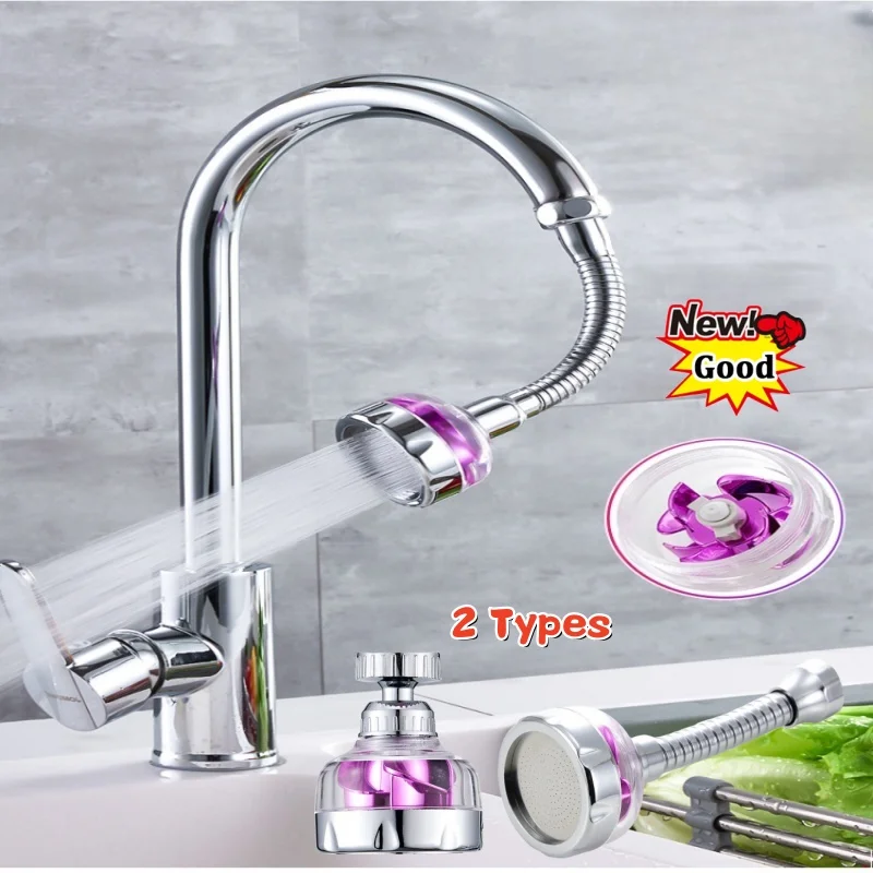 Neue Turbo Fan Waschbecken Wasserhahn Extender 360° ° Schwenkbarer Küchenarmaturbelüfter, Hochdruck, wassersparende Wasserhahndüse, Bubbler-Diffusor Image