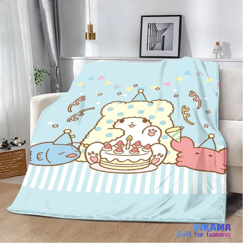 VIKAMA Einfache Cartoon-Waschlappen-Abdeckung, Decke, Wohnzimmer, Schlafzimmer, atmungsaktiv, Sofa, weich, langlebig, Decke, Heimdekoration Image