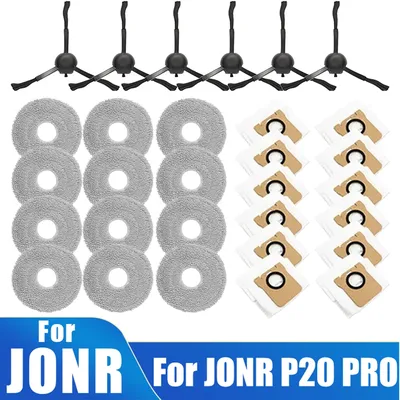 Für JONR P20 PRO Staubsauger-Roboter-Zubehör, Seitenbürste, Mopptuch, Staubbeutel, effizienter Ersatz für Reinigungsteile aus Mikrofaser Image