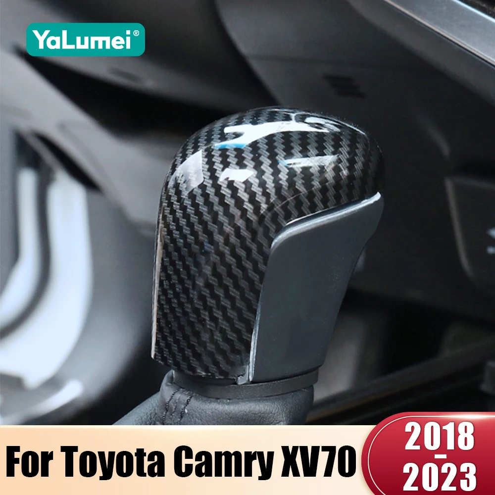 Auto Zubehör Für Toyota Camry 70 XV70 2018 2019 2020 2021 2022 2023 ABS Carbon Getriebe Shift Kopf Abdeckung Trim dekoration Aufkleber Image