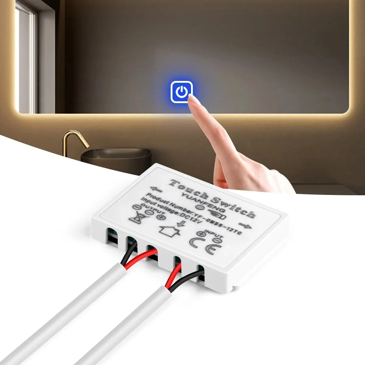 12V 5A LED Dimmer Schalter Kapazitive CCT Helligkeit Einstellbare Touch Sensor Schalter Für Badezimmer Spiegel Licht Hintergrundbeleuchtung Dekoration
