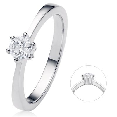 Diamantring ONE ELEMENT "0.25 ct Diamant Brillant Ring aus 585 Weißgold" Gr. 54, silber, Fingerringe, Damen, 54, Weißgold 585-Diamanten, Weißgold 585, Diamanten, Damen Gold Schmuck Image