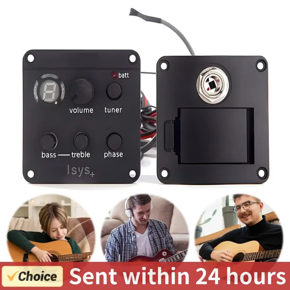 Akustische Gitarre Pickup Akustische Gitarre Vorverstärker Klassische Akustische Gitarre EQ Tuner Piezo Pickup Onboard Vorverstärker für Fishman ISYS+ Image