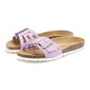 Pantolette ELBSAND "Sandale", Damen, Gr. 38, lila (flieder), Obermaterial: 100% Rindsleder. Decksohle: 100% Rindsleder. Laufsohle: 100% Synthetik, unifarben, casual, Schuhe, Mule, offener Schuh aus Leder mit weichem Komfortkorkfußbett